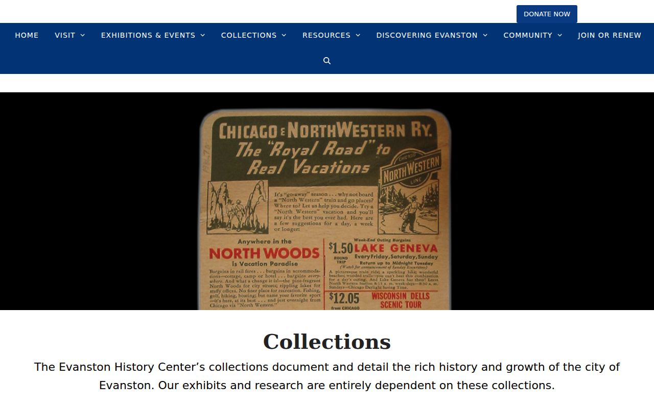 Evanston History Center directories and house files collection page