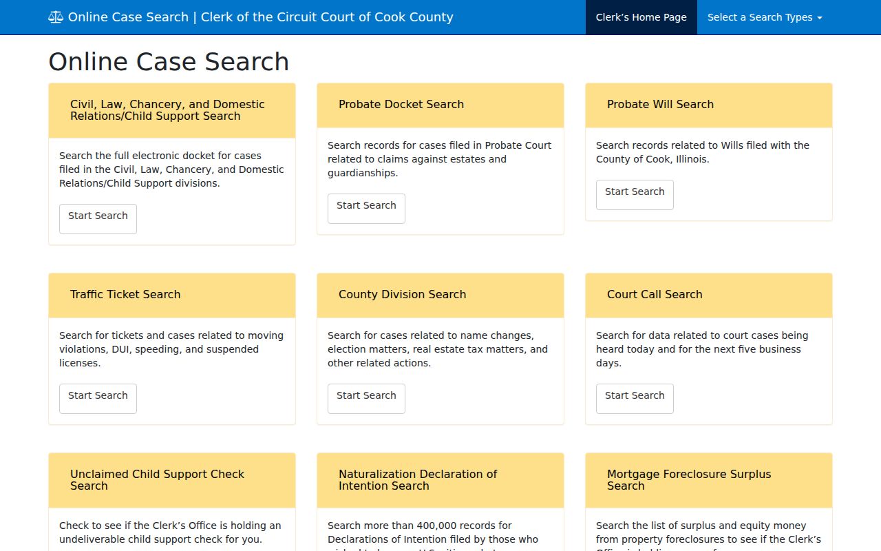 Evanston residents directory Cook County court case search